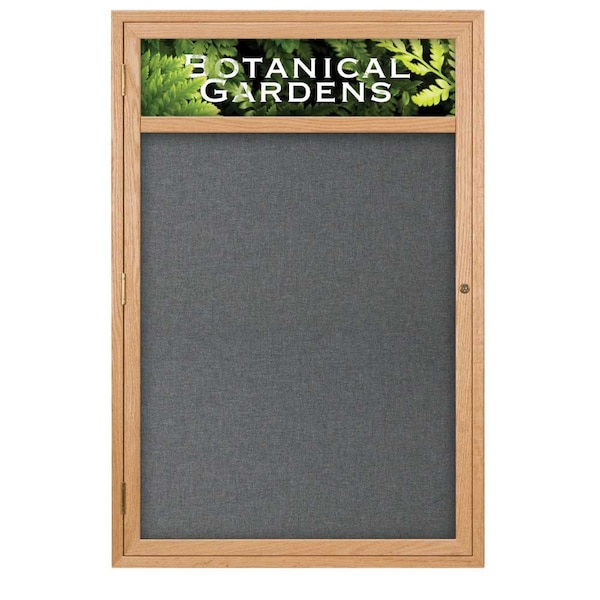 Sliding Glass Door Radius Letterboard, 96"x48", Black/Blue Vinyl